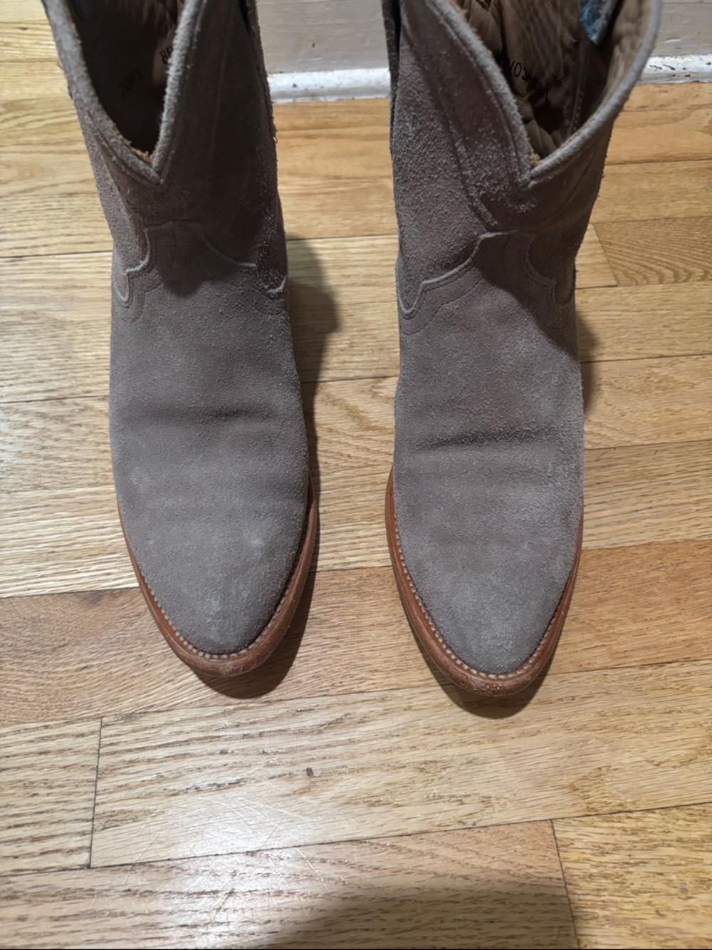 TECOVAS suede leather cowboy booties - Picture 2 of 16